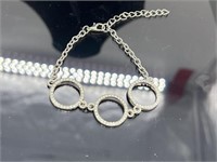 Silver Circle Bling Bracelet