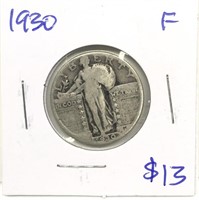 Vintage 1930 Standing Liberty Silver Quarter c