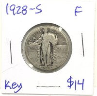 Vintage 1928-S Standing Liberty Silver Quarter