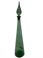 Italian Mid-Century Empoli Green Glass Decanter