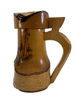 Wood Carved Pitcher