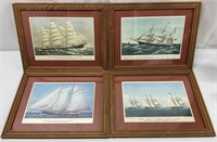 4 Currier & Ives Ship Prints
