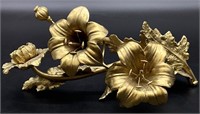 Molded Brass Flower Accent Decor