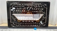 Decorative tin sign (8" x 12") - Bubble bath