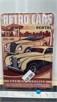 Decorative tin sign (8" x 12") - Retro Car