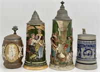 4 German Beer Steins