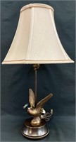 Vintage Bronze Mallard Duck Lamp