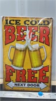 Decorative tin sign (8" x 12") - Free Beer