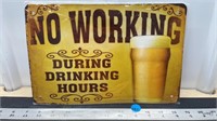 Decorative tin sign (8" x 12") - Drinking Hours