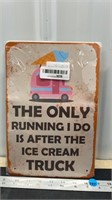 Decorative tin sign (8" x 12") - Ice Cream Run