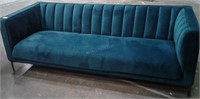 Turquiose Velour Couch 82" x 34"