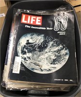 Plastic Tub Of Life Magazines.