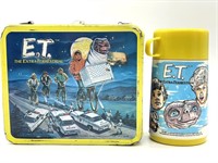 Vintage ET Metal Aladdin Lunchbox and Thermos