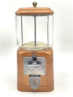 Vintage Glass and Metal Candy Machine with Key