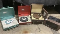 5 Vintage Record Players.