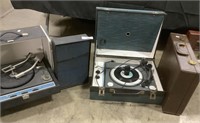 2 Vintage Record Players & A Briefcase.