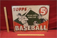 Retro Metal Topps Baseball Sign
