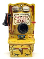 Vintage Marx Tin Toy Ranch Style Telephone Coin