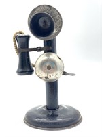 Vintage Tin Toy Candlestick Phone 7”