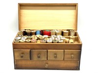 Wood Sewing Notion Organizer with Built in Pin