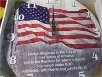 12" Pledge of Allegiance Clock NEW