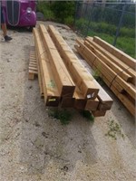 Bundle of assorted lumber including 6x6x12 &