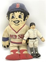 Vintage Cloth Baseball Dolls - Red Sox and Babe