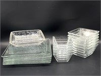 Glass Dish Set : (6) 10.25” Plates, (6) 8”