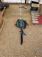2 fishing rod & reel combos & tackle box