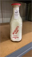 Vintage McCauliff’s Dairy Milk Bottle
