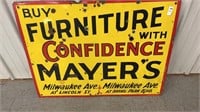 Porcelain Mayers Furniture sign 40 inches x 30