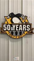 Wooden Pittsburgh Penguins sign