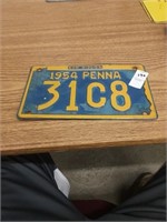 Pa. License plate 1954