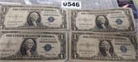 (4)  $1 BLUE SEAL SILVER CERTIFICATES