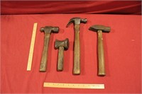 4 Assorted Hammers From Same Blacksmith Shop