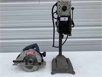 Drill Press and Circular Saw.  Cayton, variable