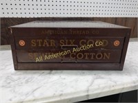 ANTIQUE STAR MERCERIZED METAL SPOOL CABINET