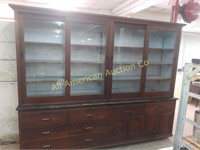 ANTIQUE OAK GENERAL STORE DISPLAY CABINET