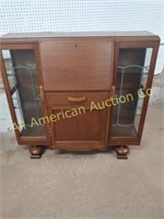 ANTIQUE ENGLISH OAK SECRETARY BOOKCASE