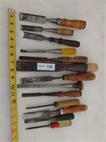 13 Wood Chisels, Various Makers.