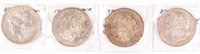 Coin 4 Morgan Silver Dollars, Late 1800's