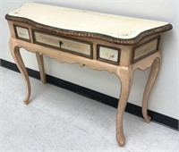 Serpentine Top Painted Console Table