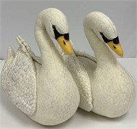 Two Cloth Hand-Made Swans