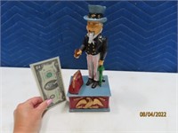 Cast Iron 12" Mechanical UNCLE SAM Coin Bank EXC