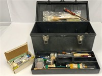 Painter Box with Brushes and Paints