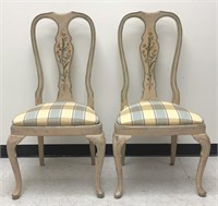 Paint-Decorated Country Chair Pair