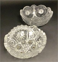 Two Pressed Glass Serving Bowls
