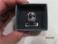 New Mens sz8.5 Intricate Sterling SIlver Ring Gray