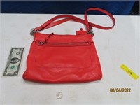 COACH 12" Reddish Leather Handbag VG