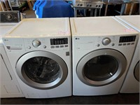 LG Front Load White Washer & Gas Dryer